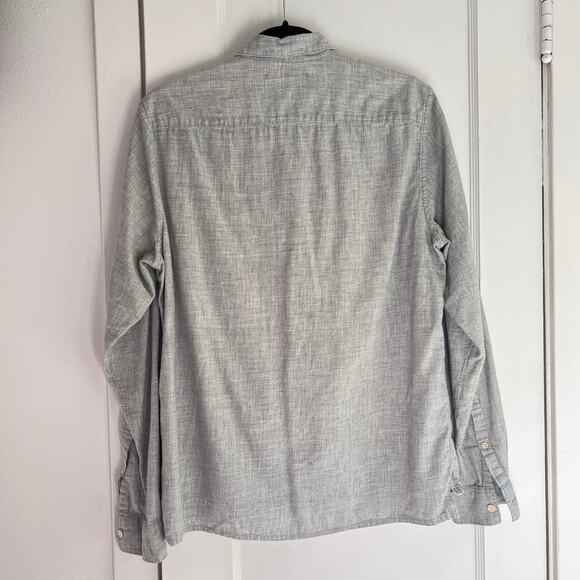 Outerknown Decade Popover Heather Gray Henley Button Down Organic Cotton Shirt M - Picture 8 of 9